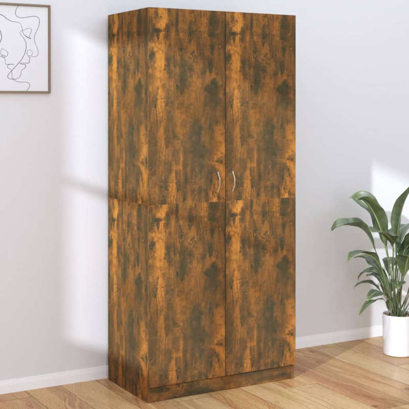 Kleiderschrank Räuchereiche 90x52x200 cm Holzwerkstoff