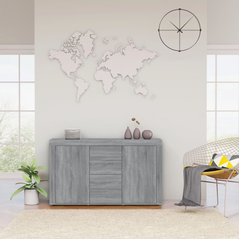 Sideboard Grau Sonoma 120x36x69 cm Holzwerkstoff