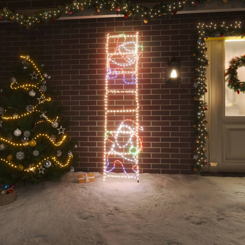 LED-Silhouette Weihnachtsmann auf Leiter 552 LEDs