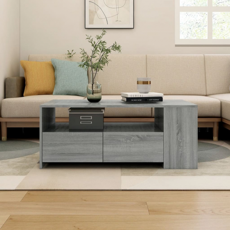 Couchtisch Grau Sonoma 102x55x42 cm Holzwerkstoff