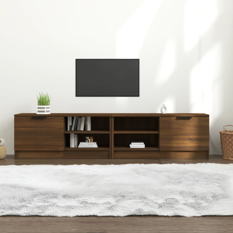 TV-Schränke 2Stk. Braun Eichen-Optik 80x35x36,5cm Holzwerkstoff