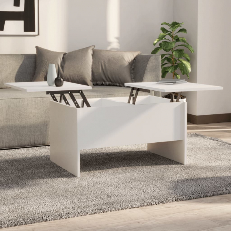 Couchtisch Weiß 80x50x42,5 cm Holzwerkstoff