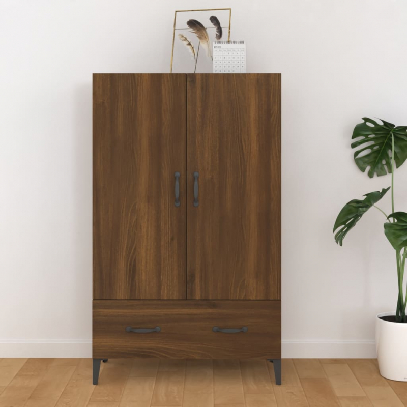 Highboard Braun Eichen-Optik 70x31x115 cm Holzwerkstoff