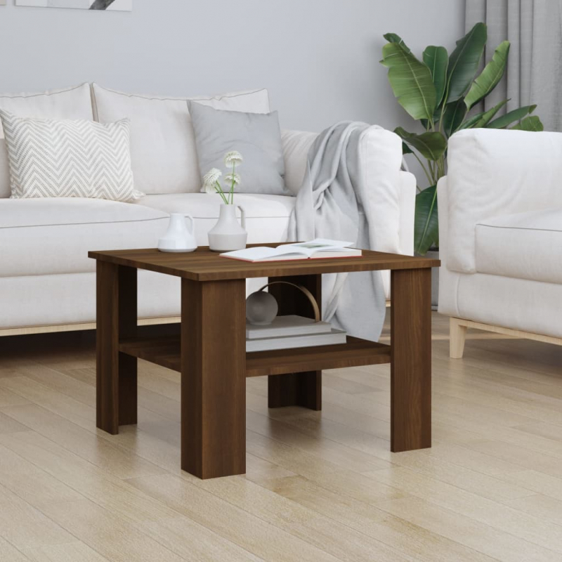 Couchtisch Braun Eichen-Optik 60x60x42 cm Holzwerkstoff