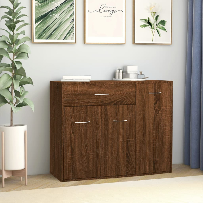 Sideboard Braun Eiche-Optik 88x30x70 cm Holzwerkstoff