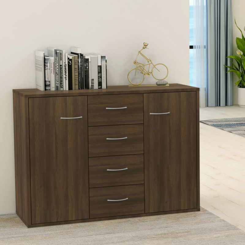 Sideboard Braun Eichen-Optik 88x30x65 cm Holzwerkstoff