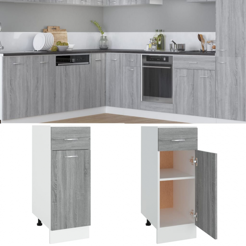 Unterschrank mit Schublade Lyon Grau Sonoma 30x46x81,5 cm