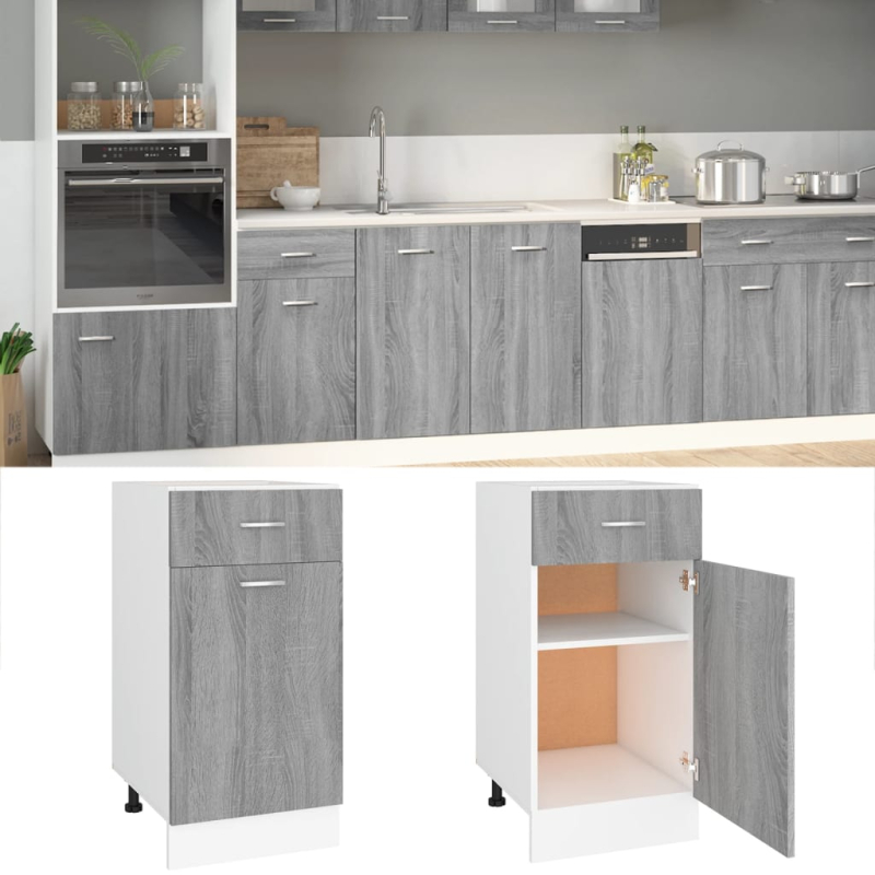 Unterschrank mit Schublade Lyon Grau Sonoma 40x46x81,5 cm