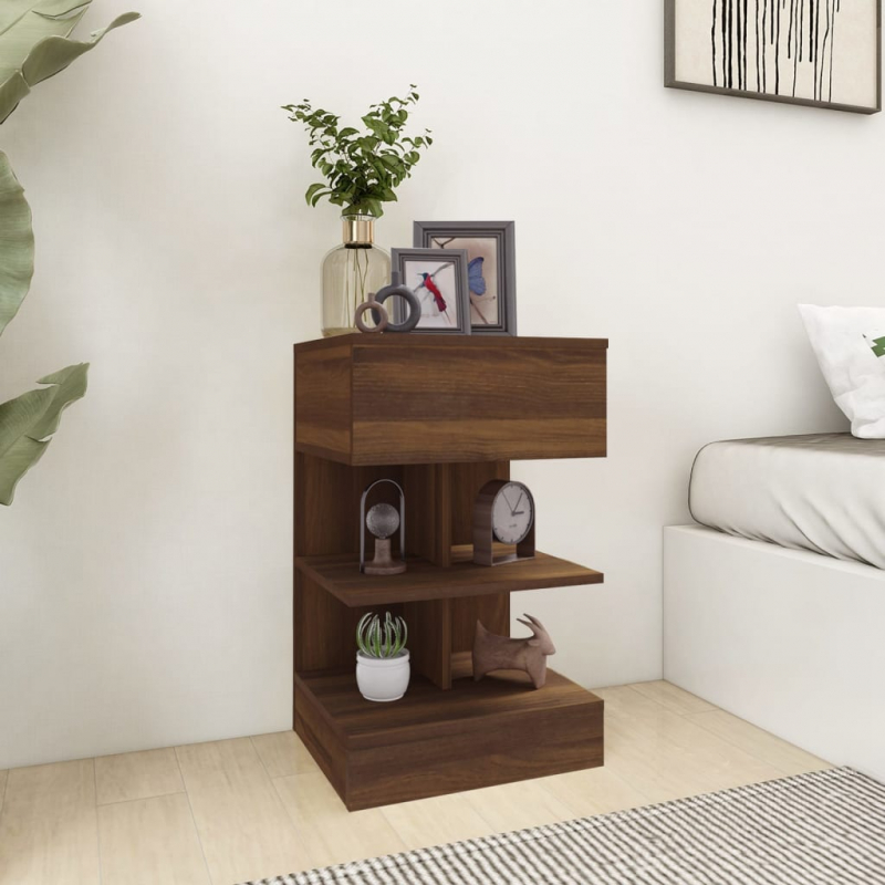 Nachttische 2 Stk. Braun Eichen-Optik 40x35x65 cm Holzwerkstoff