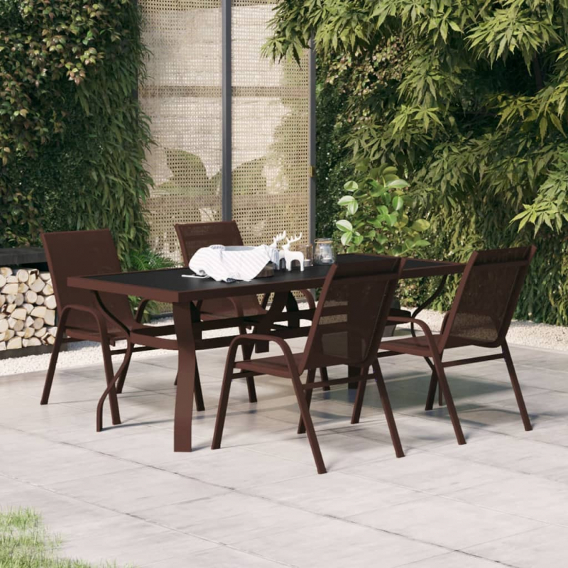5-tlg. Garten-Essgruppe Braun und Schwarz