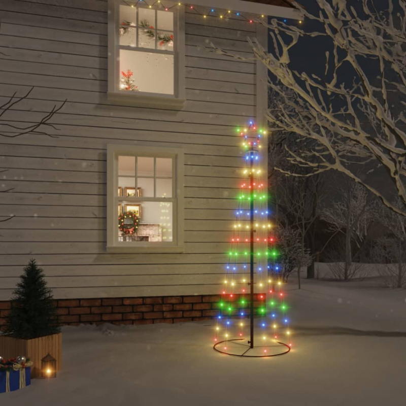 LED-Weihnachtsbaum Kegelform Mehrfarbig 108 LEDs 70x180 cm