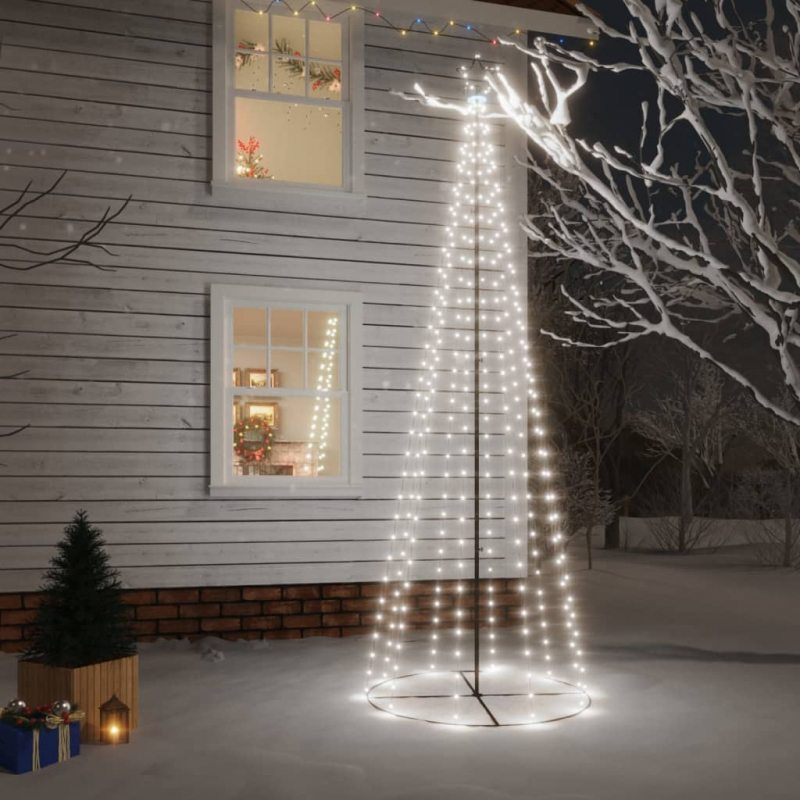 LED-Weihnachtsbaum Kegelform Kaltweiß 310 LEDs 100x300 cm