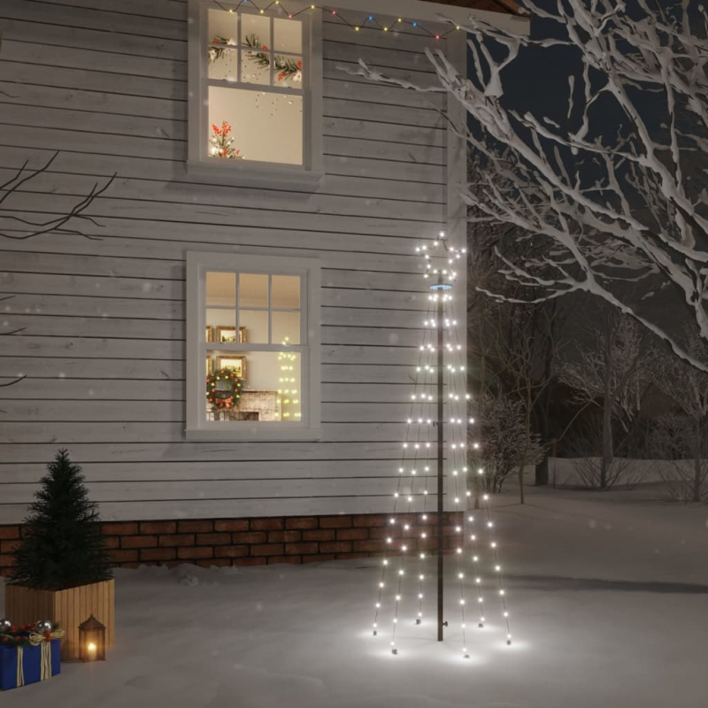 LED-Weihnachtsbaum mit Erdnägeln Kaltweiß 108 LEDs 180 cm