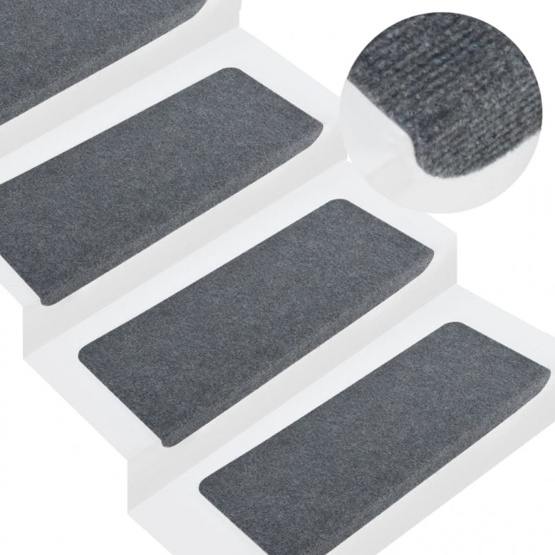 Stufenmatten Selbstklebend 15 Stk. 65x24,5x3,5 cm Grau