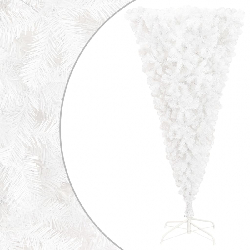 Künstlicher Weihnachtsbaum mit Ständer Umgekehrt Weiß 210 cm
