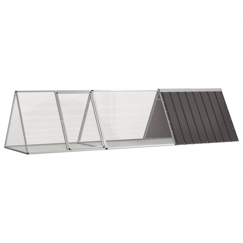 Kaninchenkäfig Anthrazit 302,5x80,5x71 cm Verzinkter Stahl
