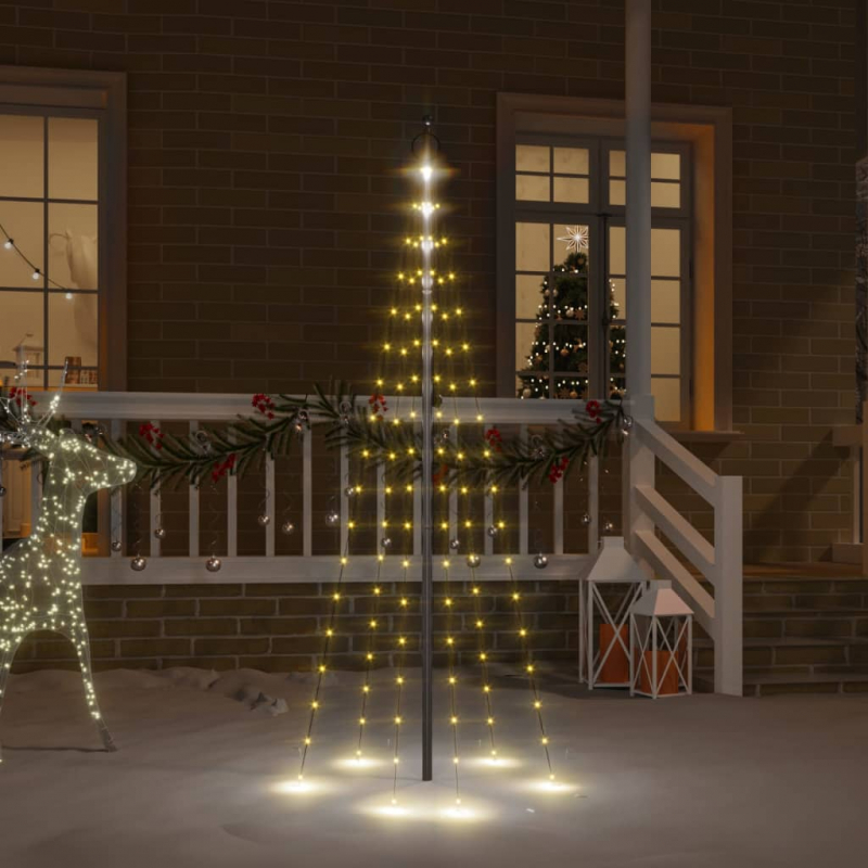 LED-Weihnachtsbaum für Fahnenmast Warmweiß 108 LEDs 180 cm