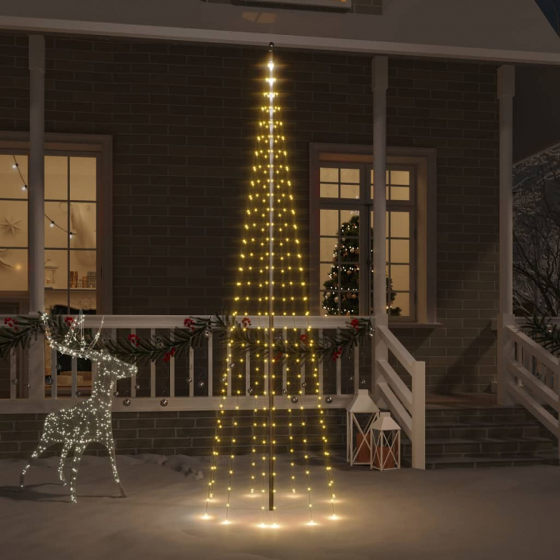 LED-Weihnachtsbaum für Fahnenmast Warmweiß 310 LEDs 300 cm