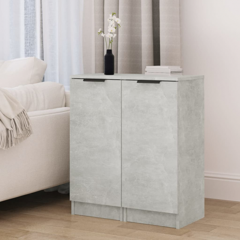 Sideboards 2 Stk. Betongrau 30x30x70 cm Holzwerkstoff