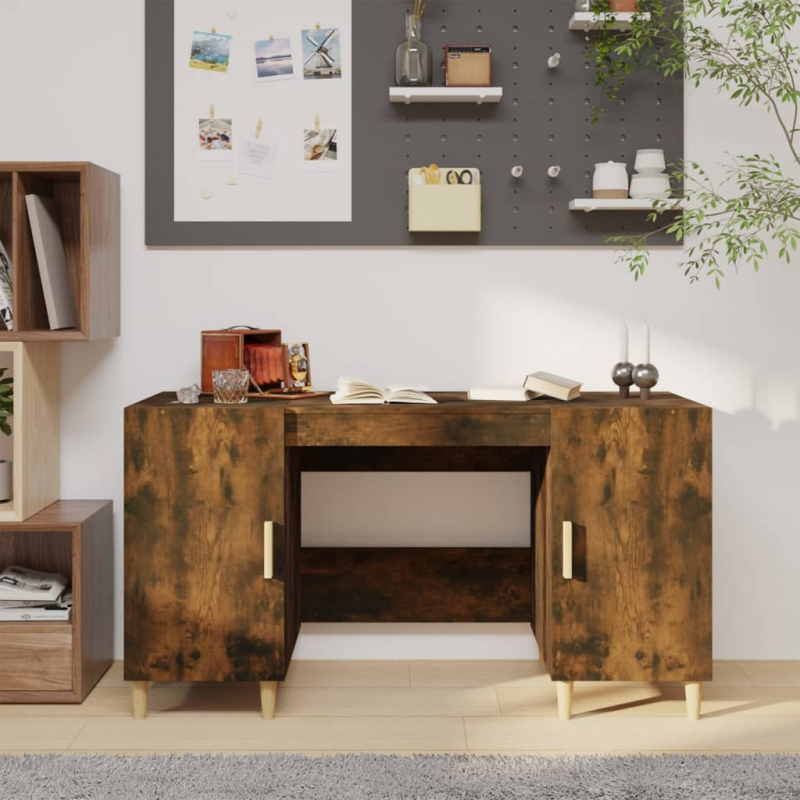 Schreibtisch Räuchereiche 140x50x75 cm Holzwerkstoff