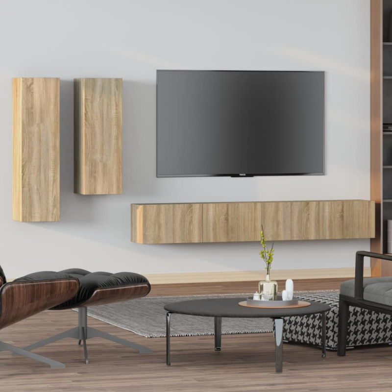 4-tlg. TV-Schrank-Set Sonoma-Eiche Holzwerkstoff