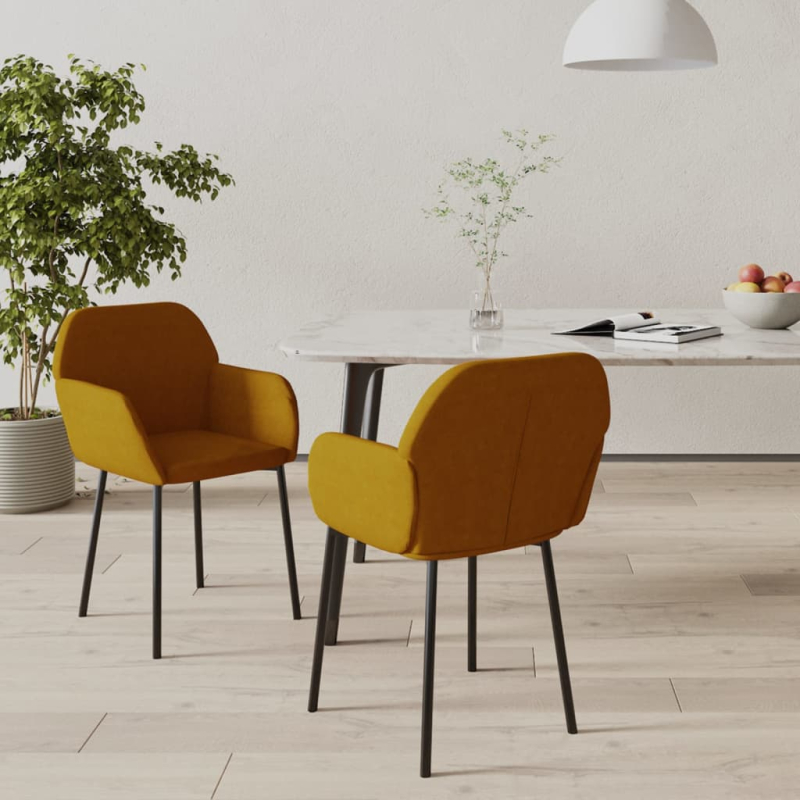 Esszimmerstühle 2 Stk. Braun Samt