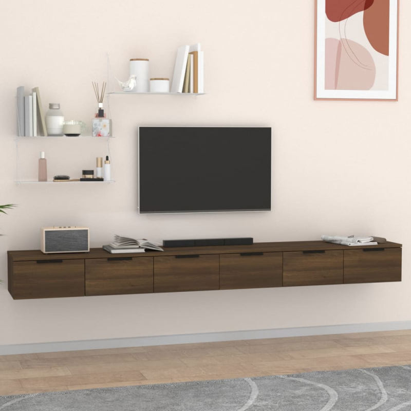 Wandschränke 2Stk. Braun Eichen-Optik 102x30x20cm Holzwerkstoff
