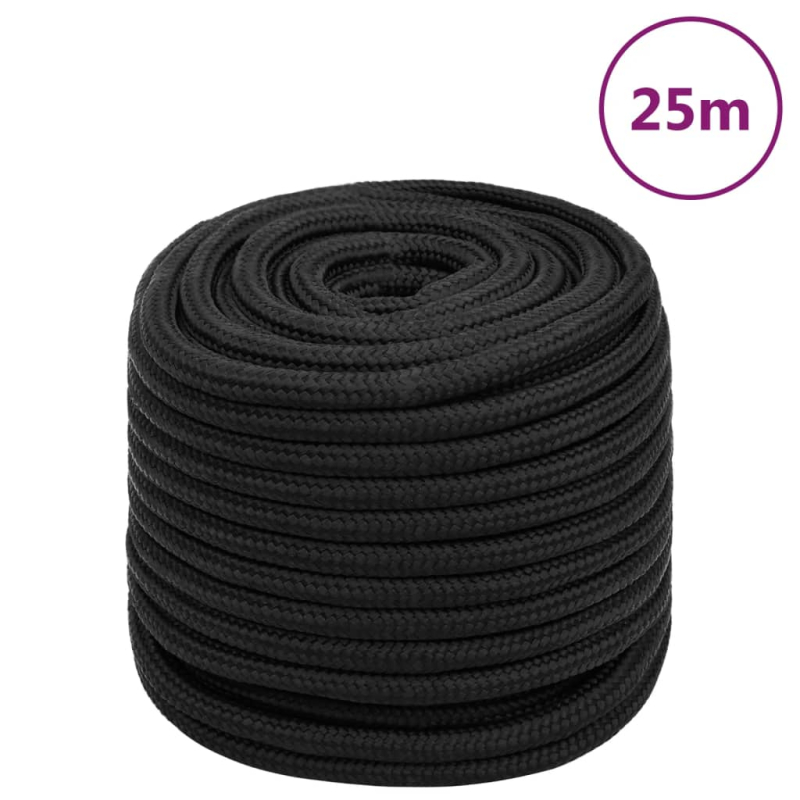 Bootsseil Schwarz 16 mm 25 m Polypropylen