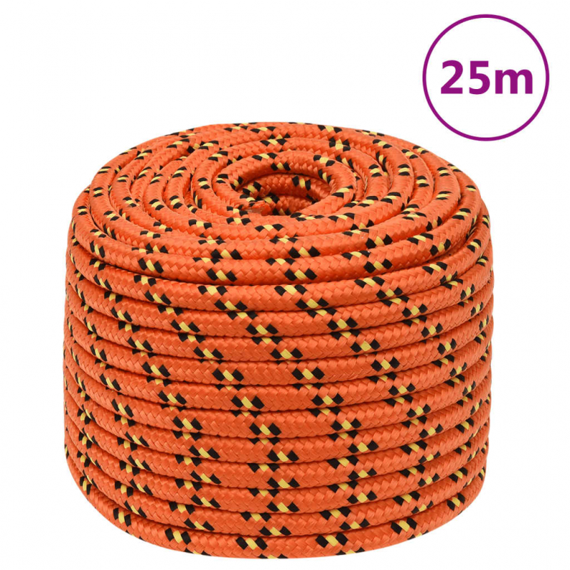 Bootsseil Orange 14 mm 25 m Polypropylen