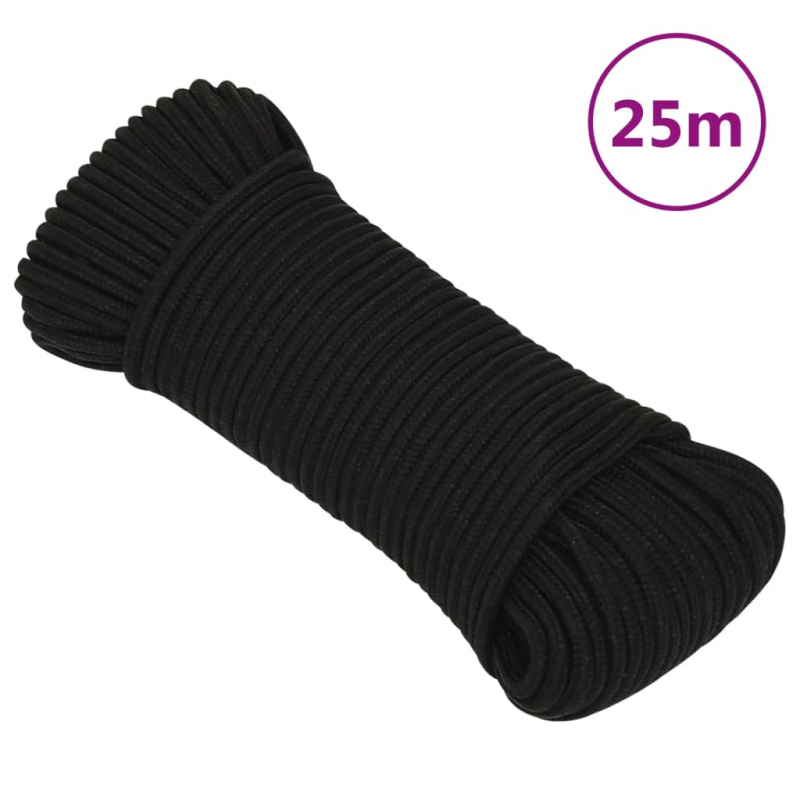 Arbeitsseil Schwarz 3 mm 25 m Polyester