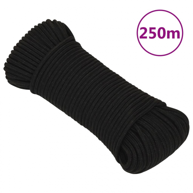 Arbeitsseil Schwarz 5 mm 250 m Polyester