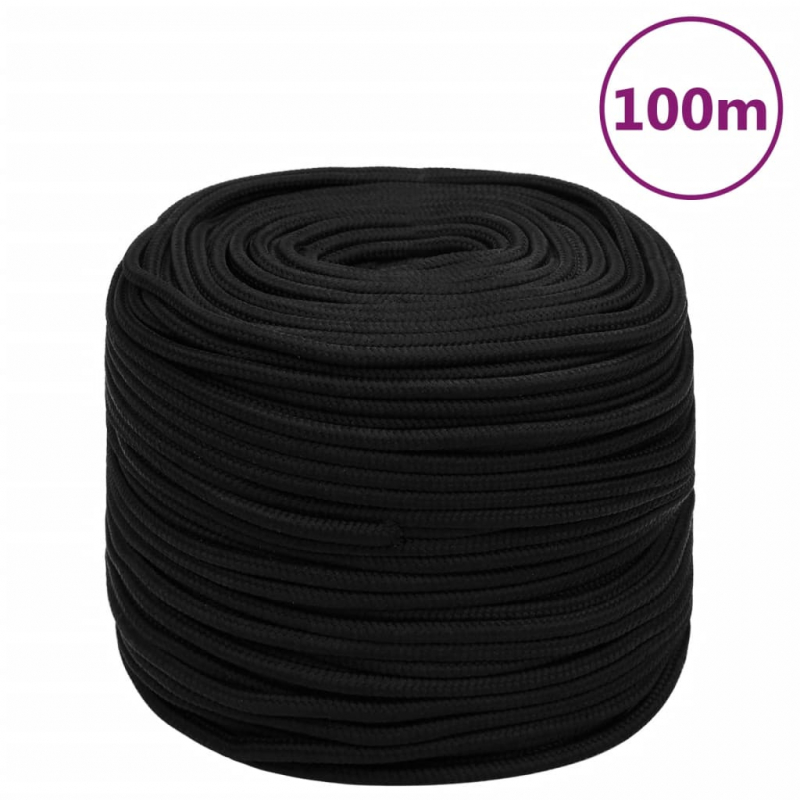 Arbeitsseil Schwarz 6 mm 100 m Polyester