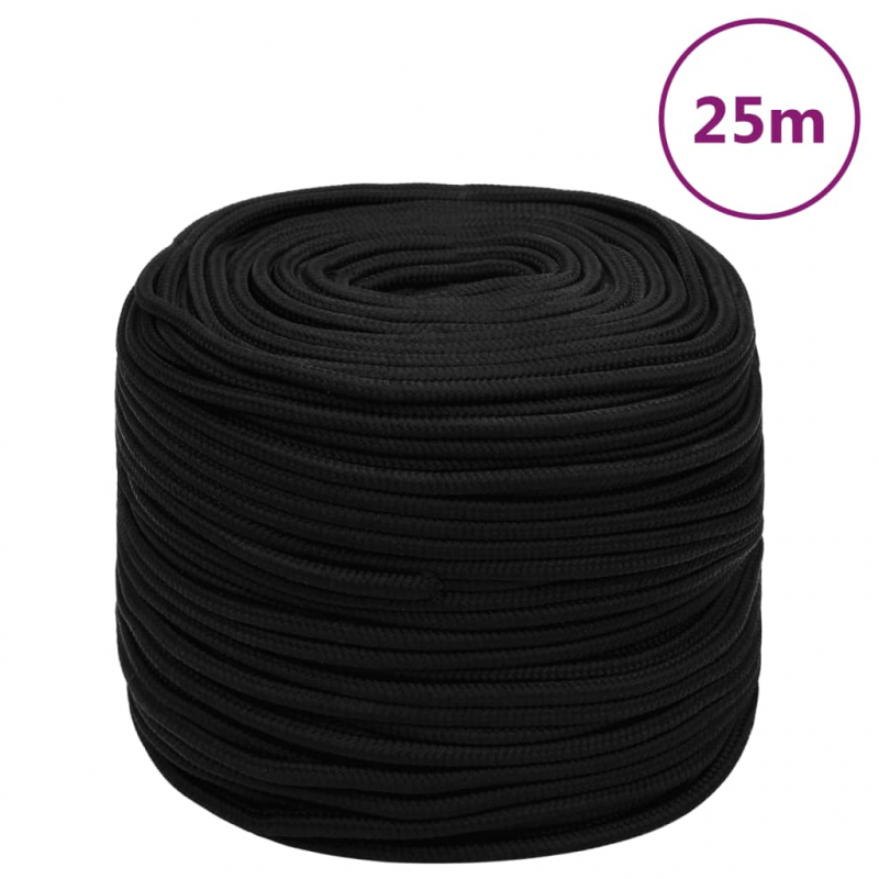 Arbeitsseil Schwarz 8 mm 25 m Polyester