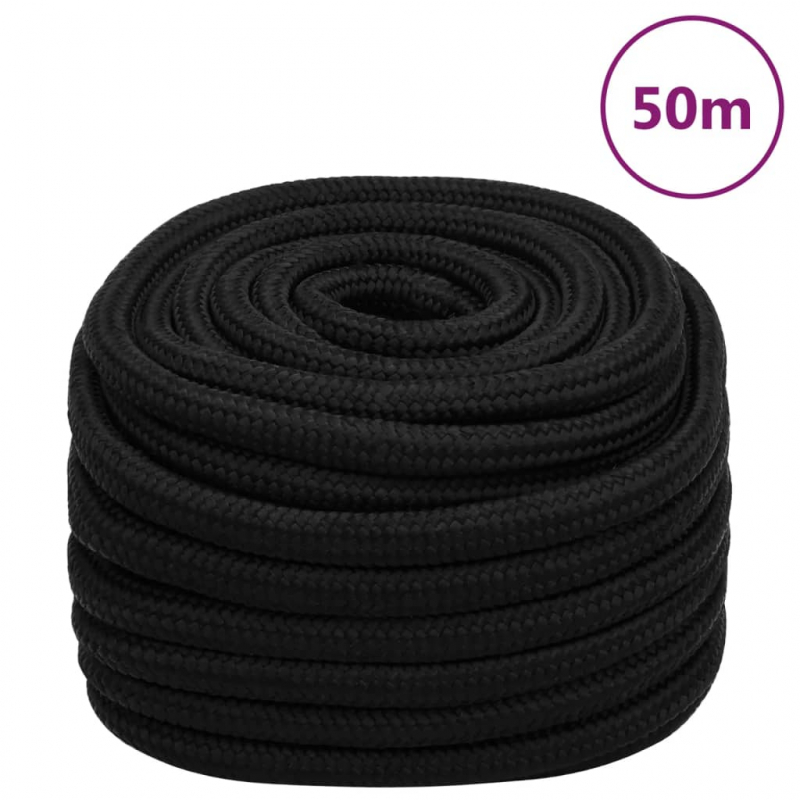 Arbeitsseil Schwarz 20 mm 50 m Polyester