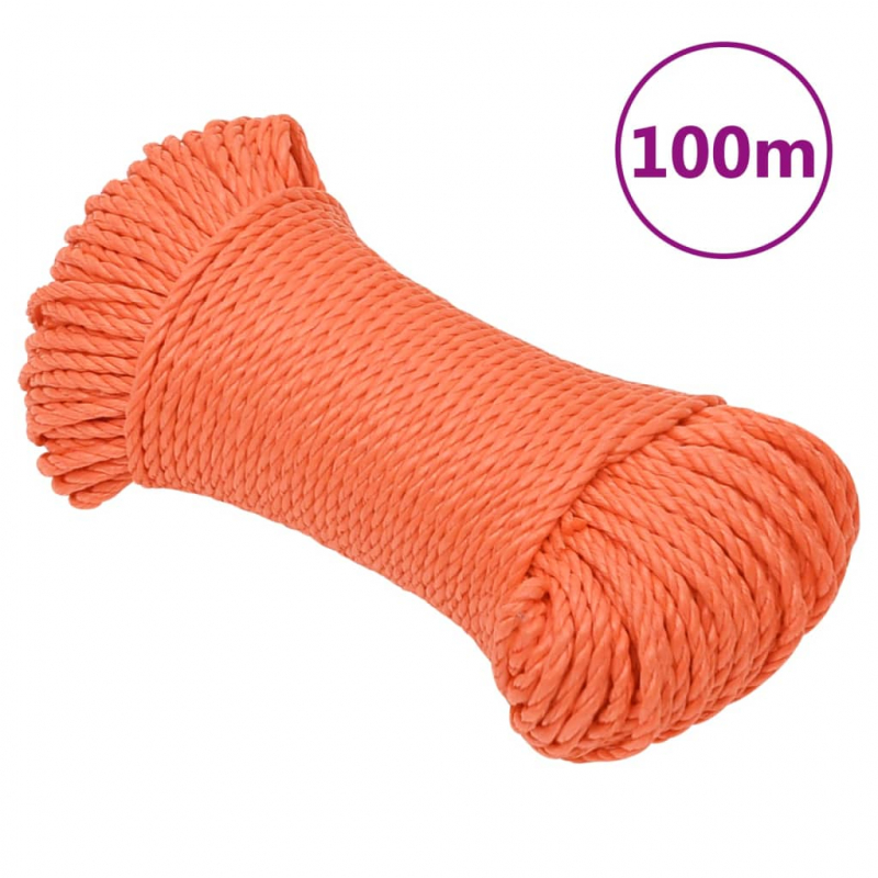 Arbeitsseil Orange 8 mm 100 m Polypropylen