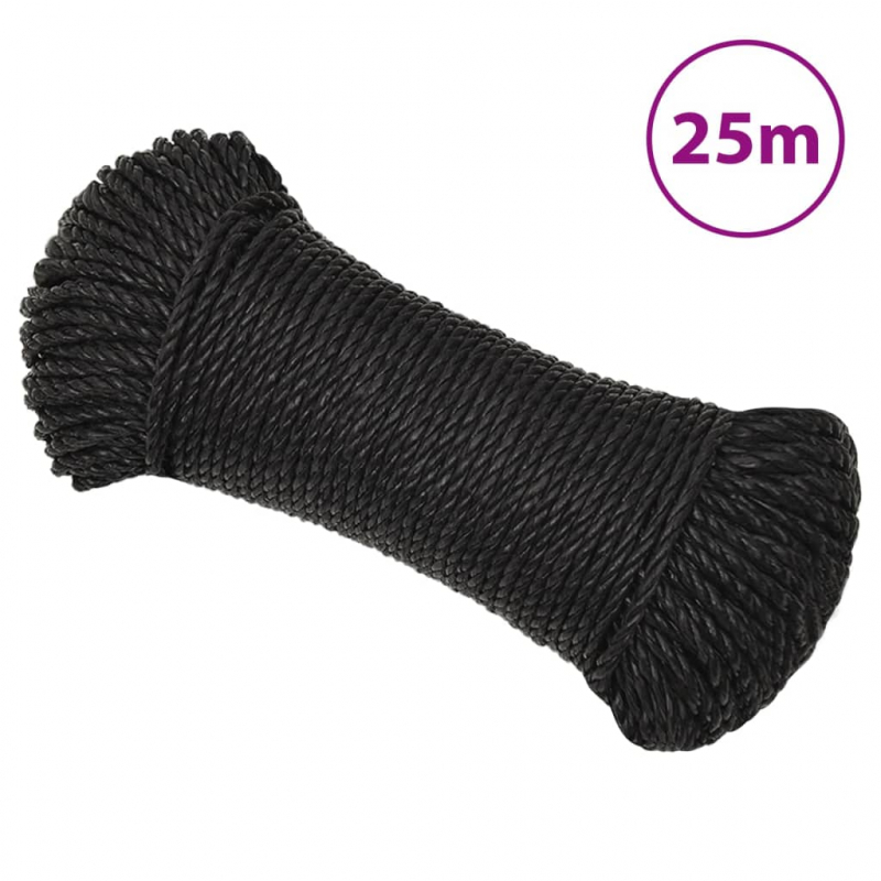 Arbeitsseil Schwarz 3 mm 25 m Polypropylen