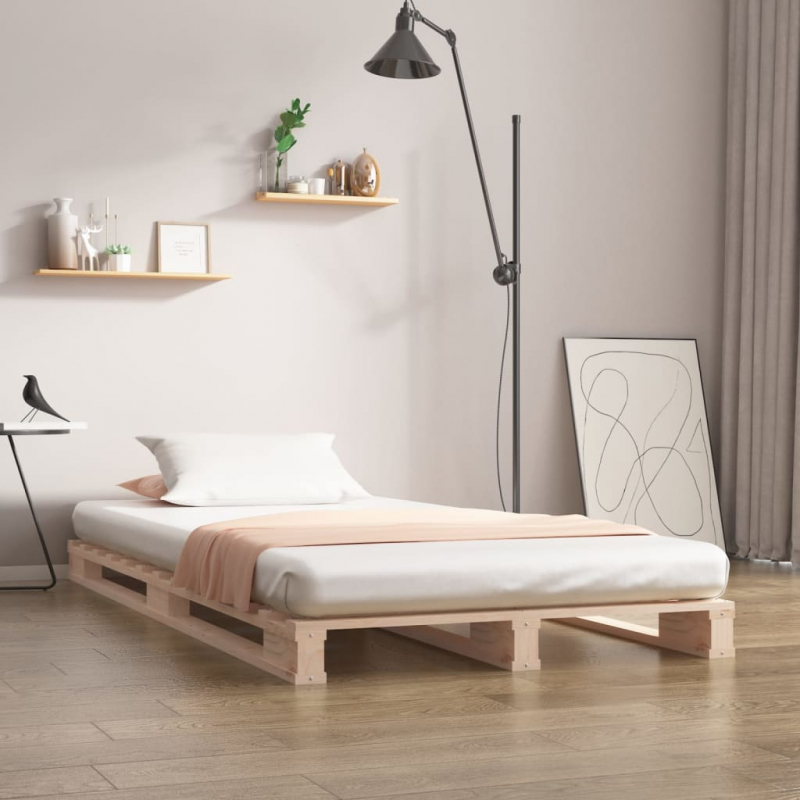 Palettenbett 75x190 cm Massivholz Kiefer