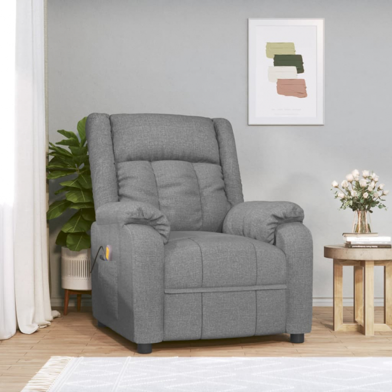 Massagesessel Hellgrau Stoff