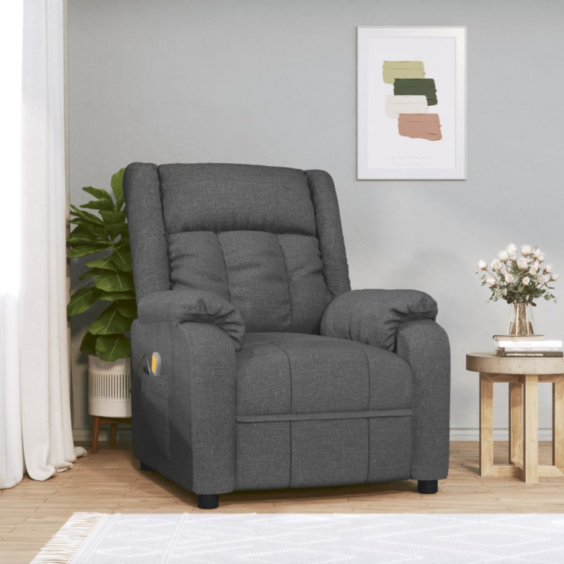Massagesessel Dunkelgrau Stoff