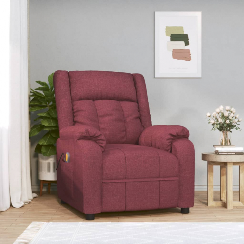 Massagesessel Weinrot Stoff