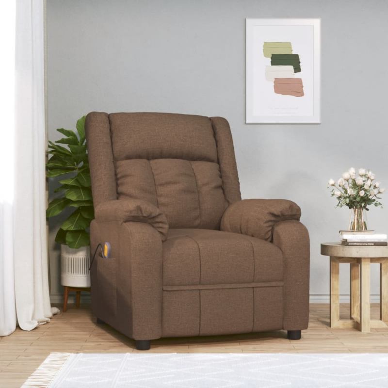Massagesessel Braun Stoff
