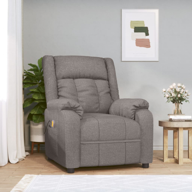Massagesessel Taupe Stoff