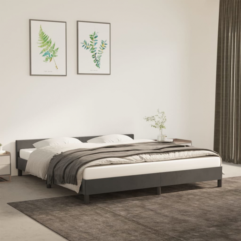 Bettgestell ohne Matratze Dunkelgrau 180x200 cm Samt