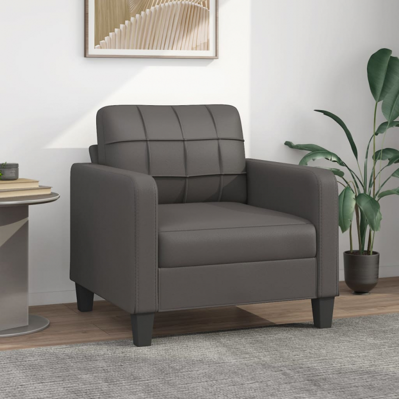 1-Sitzer-Sofa Grau 60 cm Kunstleder