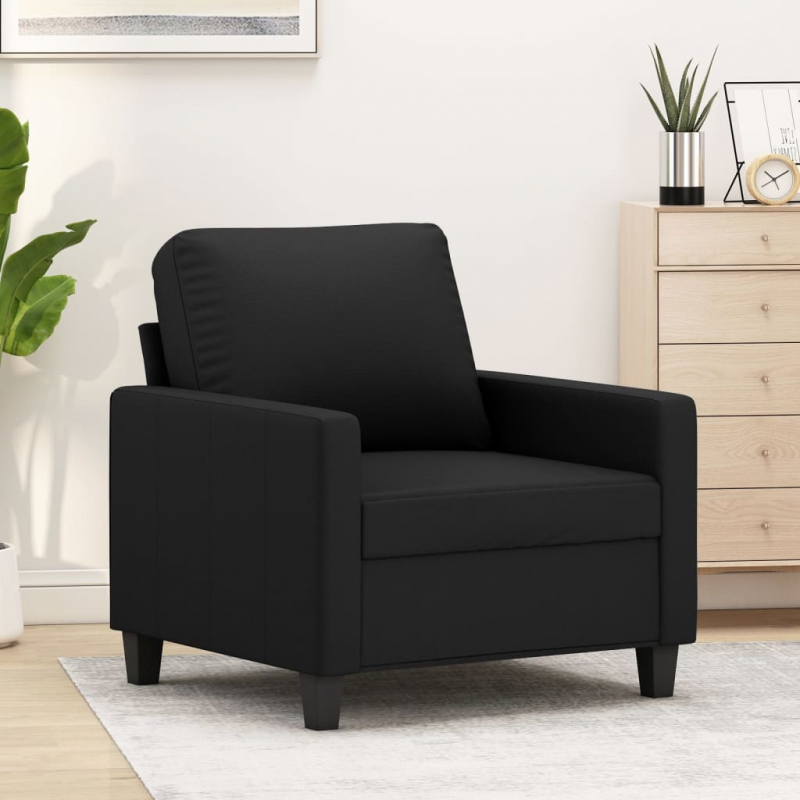 1-Sitzer-Sofa Schwarz 60 cm Kunstleder
