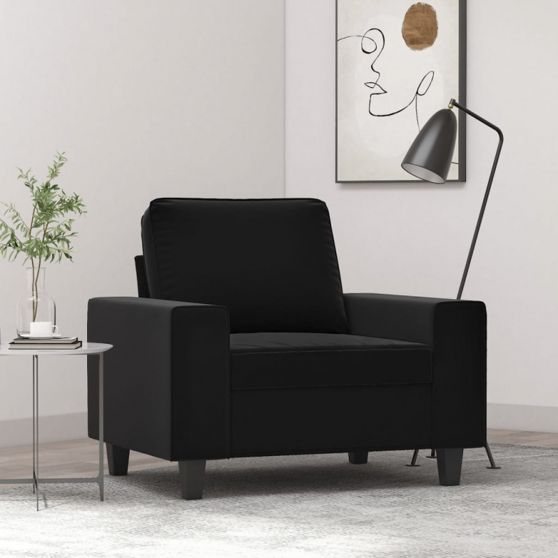 1-Sitzer-Sofa Schwarz 60 cm Mikrofasergewebe