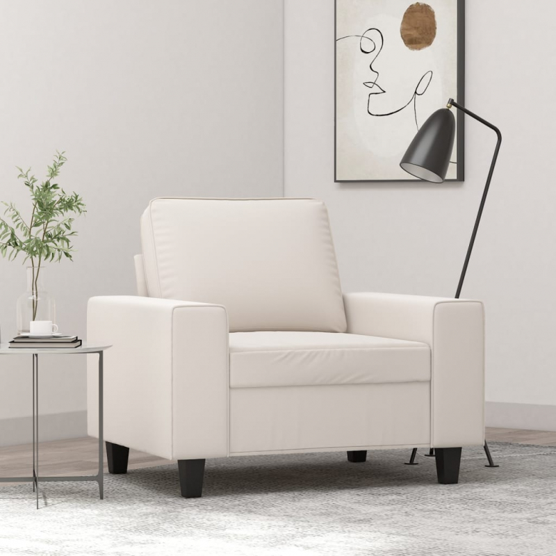 1-Sitzer-Sofa Creme 60 cm Mikrofasergewebe