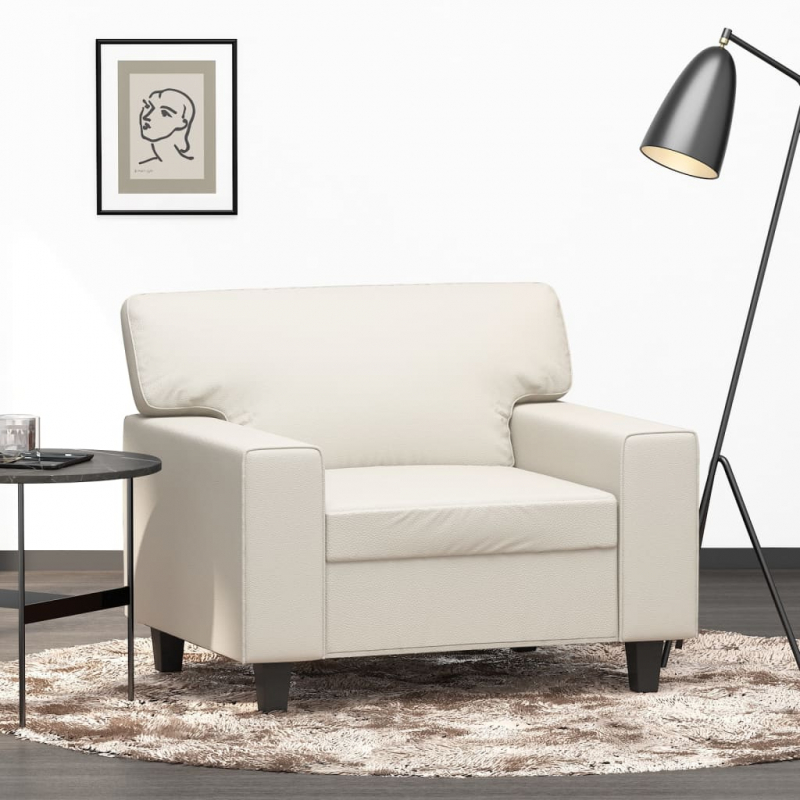 1-Sitzer-Sofa Creme 60 cm Kunstleder