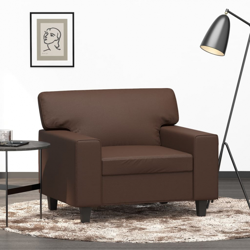 1-Sitzer-Sofa Braun 60 cm Kunstleder