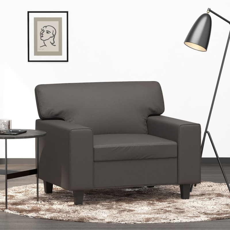 1-Sitzer-Sofa Grau 60 cm Kunstleder